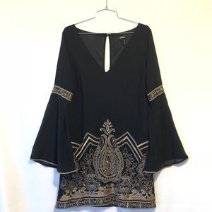 Unique all black midi dress